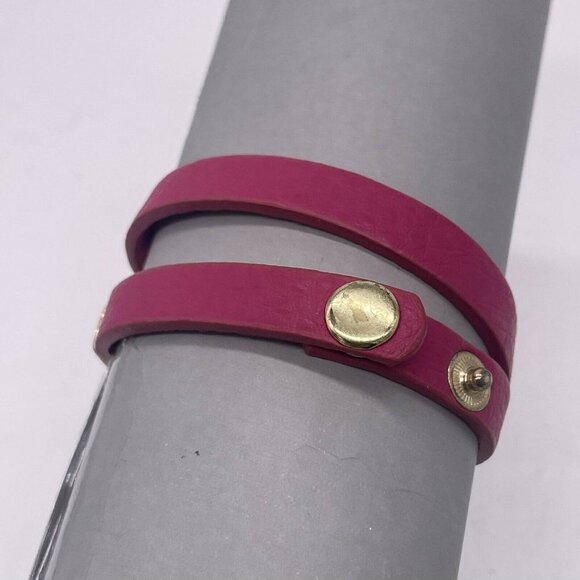 Yik Fung Rhinestone Wrap Around Snap Bracelet Gold Tone 14.5 Inches - Picture 4 of 5